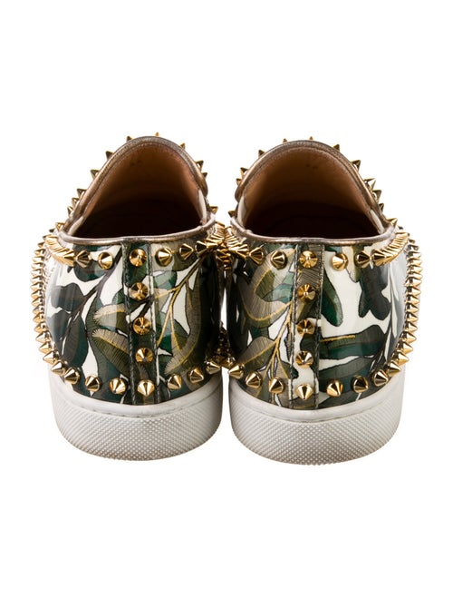 Christian Louboutin Spike Accents Patent Leather Sneakers