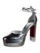 Christian Louboutin Leather Crystal Embellishments D'Orsay Pumps