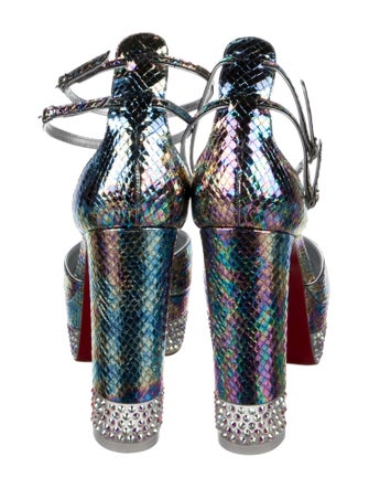 Christian Louboutin Leather Crystal Embellishments D'Orsay Pumps