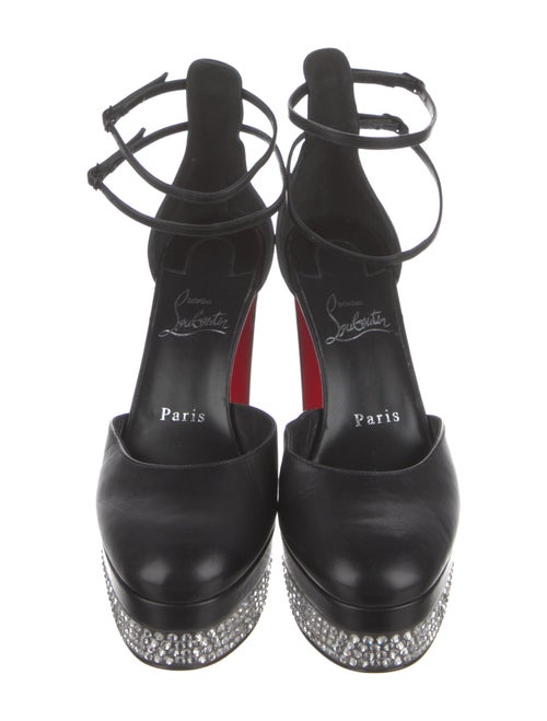Christian Louboutin Leather Crystal Embellishments D'Orsay Pumps