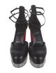 Christian Louboutin Leather Crystal Embellishments D'Orsay Pumps