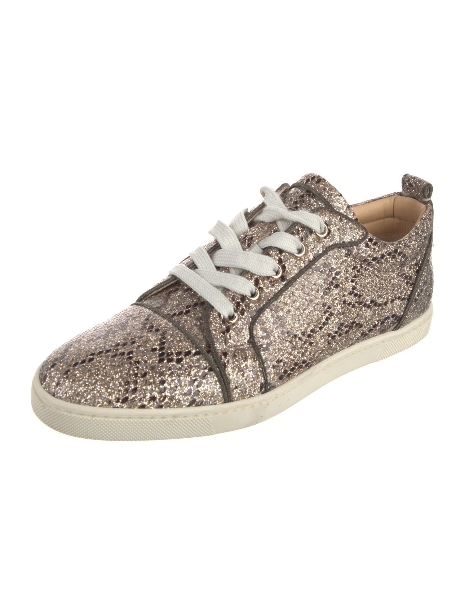 Christian Louboutin Glitter Animal Print Sneakers