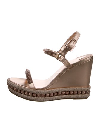 Christian Louboutin Leather Studded Accents Espadrilles