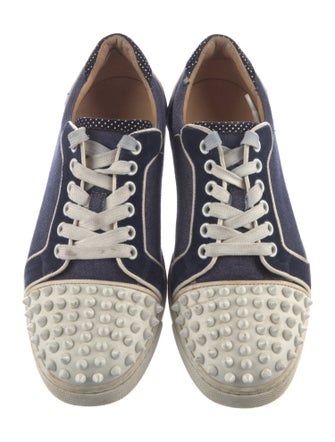 Christian Louboutin Spike Accents Denim Sneakers
