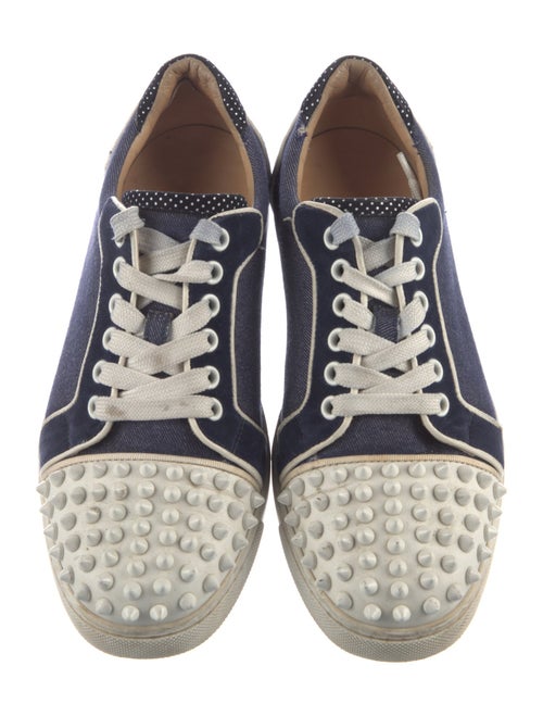 Christian Louboutin Spike Accents Denim Sneakers