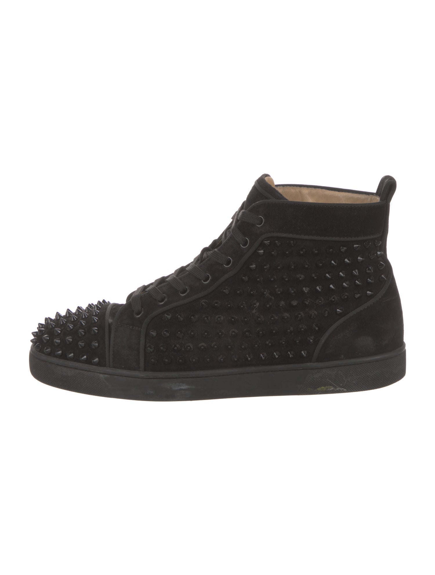 Christian Louboutin Spike Accents Suede Sneakers