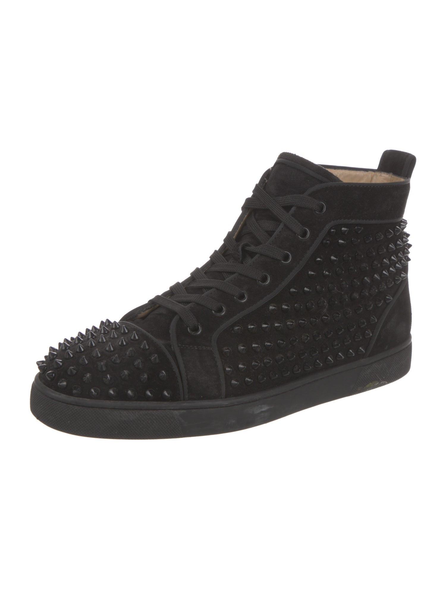 Christian Louboutin Spike Accents Suede Sneakers