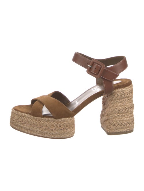 Christian Louboutin Suede Leather Trim Embellishment Espadrilles