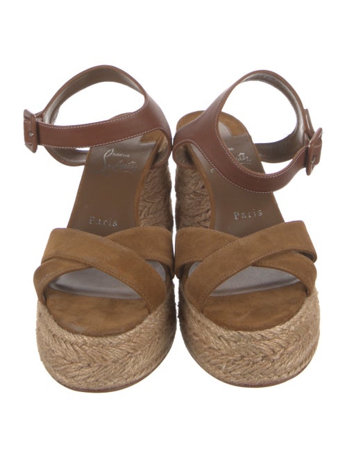 Christian Louboutin Suede Leather Trim Embellishment Espadrilles