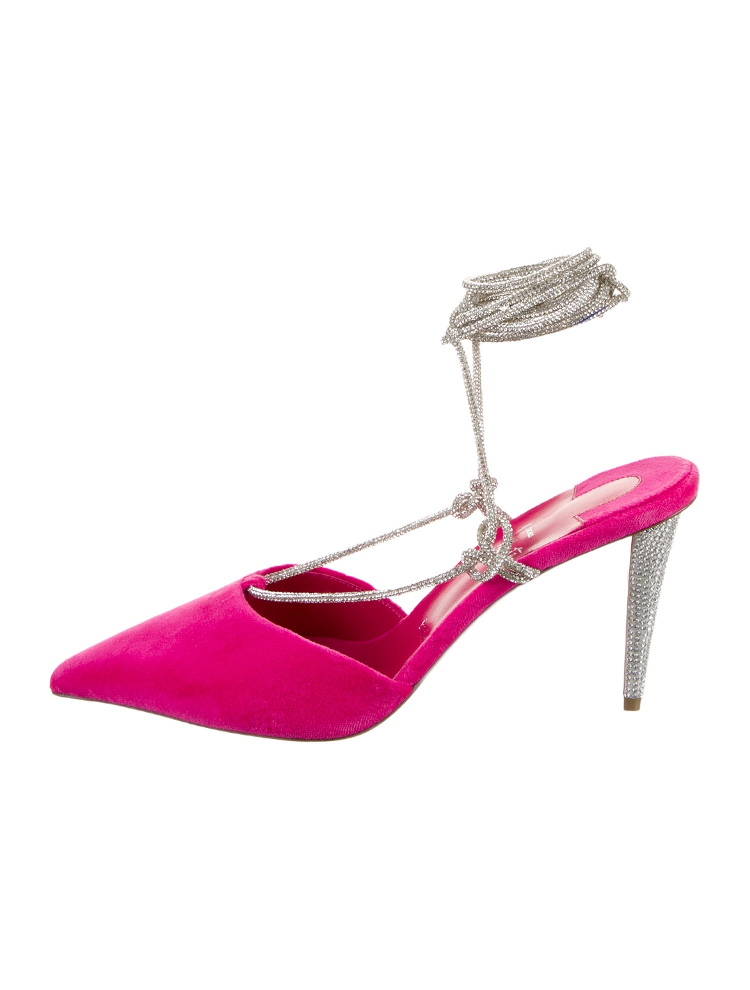 Christian Louboutin Velvet Crystal Embellishments Slingback Pumps