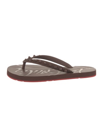 Christian Louboutin Spike Accents Rubber Flip Flops