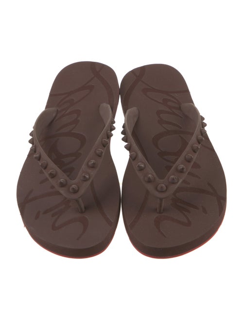 Christian Louboutin Spike Accents Rubber Flip Flops