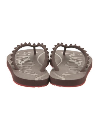 Christian Louboutin Spike Accents Rubber Flip Flops