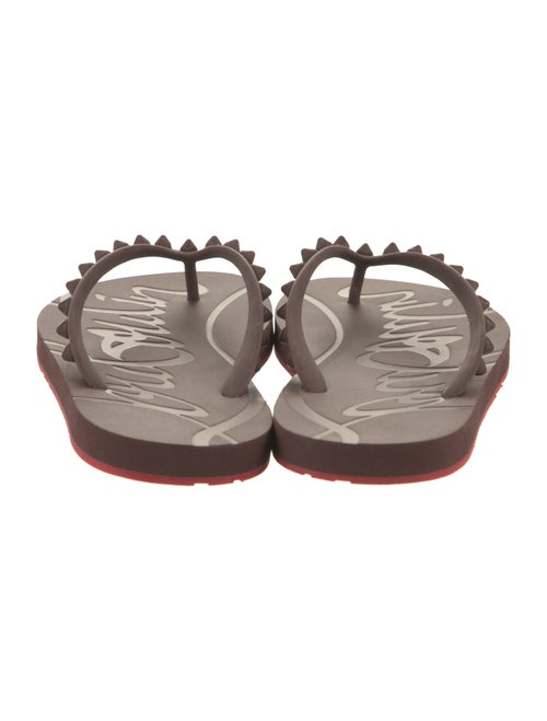 Christian Louboutin Spike Accents Rubber Flip Flops