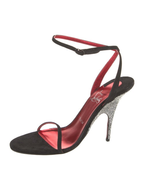 Christian Louboutin Suede Crystal Embellishments Sandals