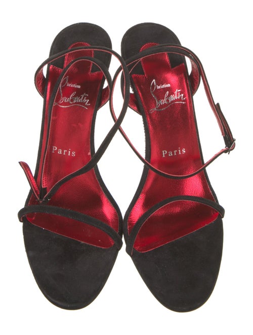 Christian Louboutin Suede Crystal Embellishments Sandals