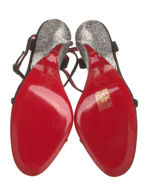 Christian Louboutin Suede Crystal Embellishments Sandals