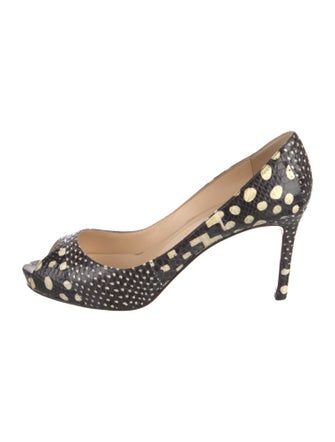Christian Louboutin Snakeskin Animal Print D'Orsay Pumps