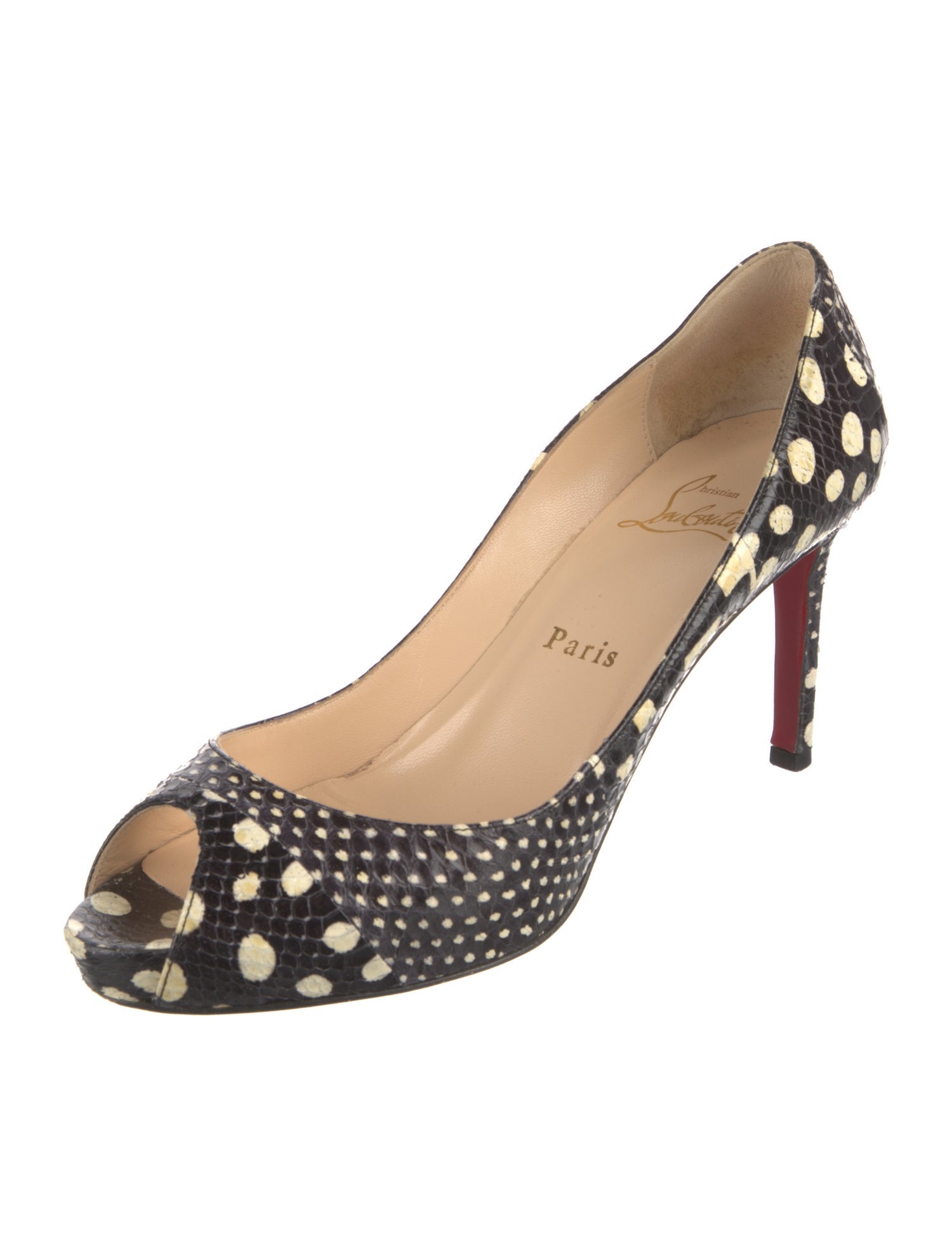 Christian Louboutin Snakeskin Animal Print D'Orsay Pumps