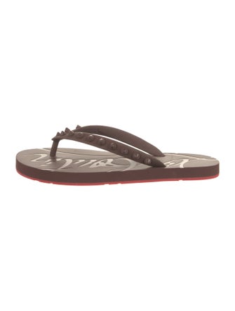 Christian Louboutin Spike Accents Rubber Flip Flops