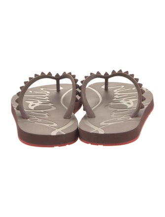 Christian Louboutin Spike Accents Rubber Flip Flops