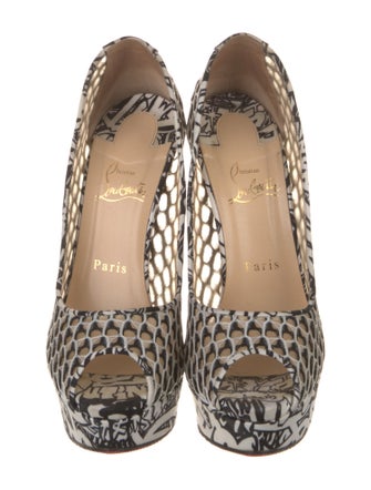 Christian Louboutin Mesh Printed Pumps