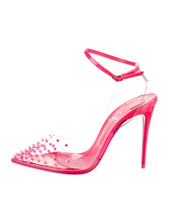 Christian Louboutin Spike Accents PVC Slingback Pumps