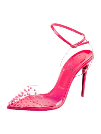 Christian Louboutin Spike Accents PVC Slingback Pumps