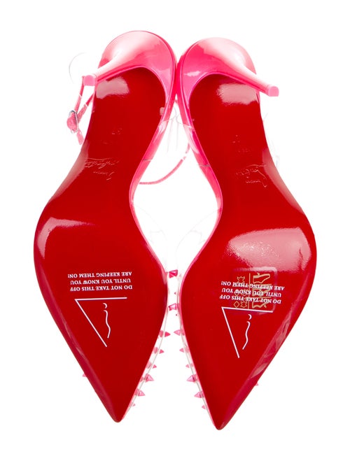 Christian Louboutin Spike Accents PVC Slingback Pumps
