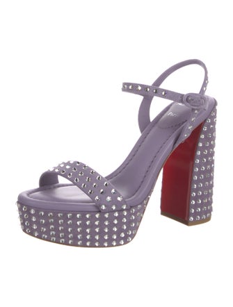 Christian Louboutin Suede Crystal Embellishments Sandals