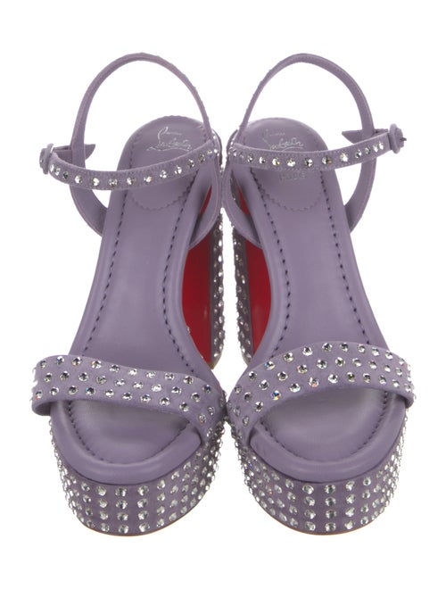 Christian Louboutin Suede Crystal Embellishments Sandals