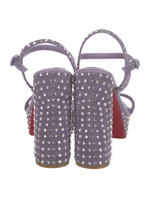 Christian Louboutin Suede Crystal Embellishments Sandals