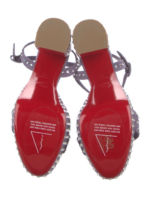 Christian Louboutin Suede Crystal Embellishments Sandals
