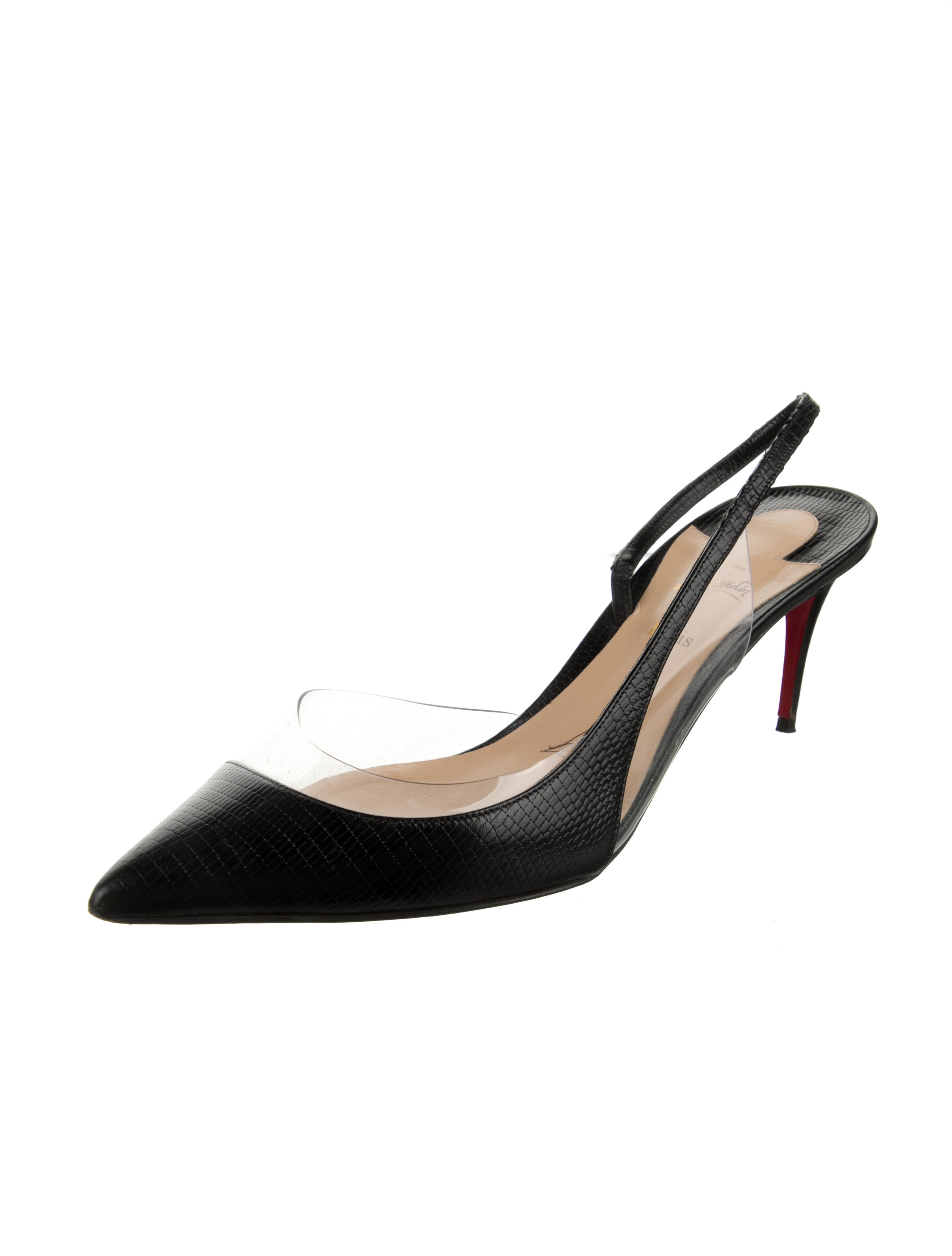 Christian Louboutin Embossed Leather Slingback Pumps