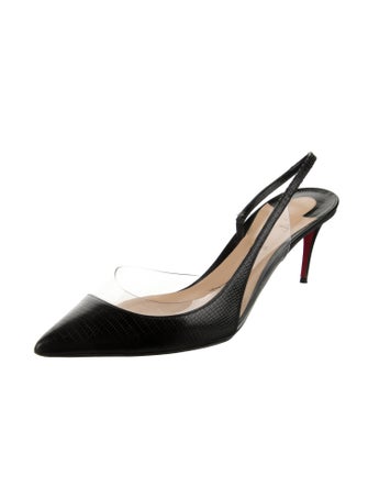 Christian Louboutin Embossed Leather Slingback Pumps