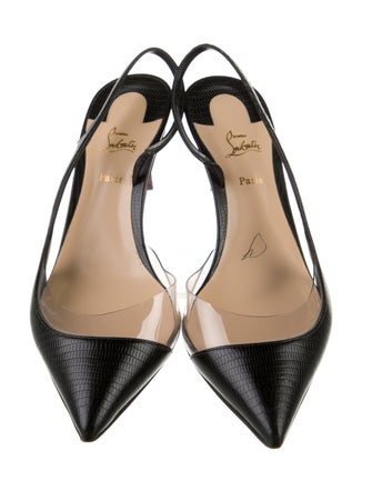 Christian Louboutin Embossed Leather Slingback Pumps