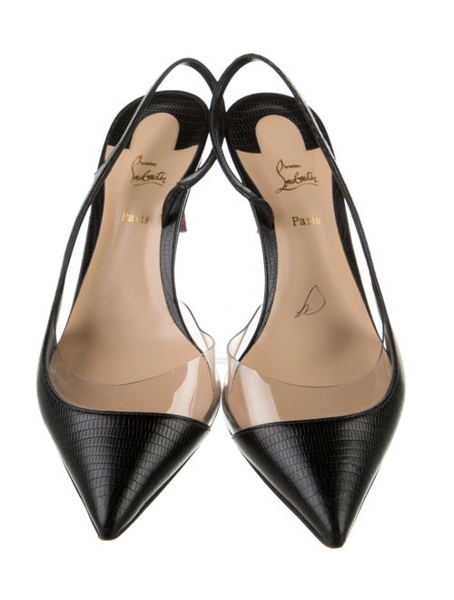 Christian Louboutin Embossed Leather Slingback Pumps