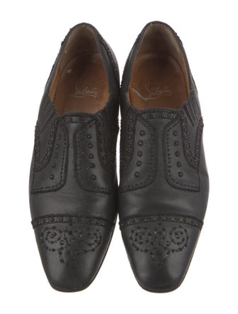 Christian Louboutin Spike Accents Leather Dress Loafers