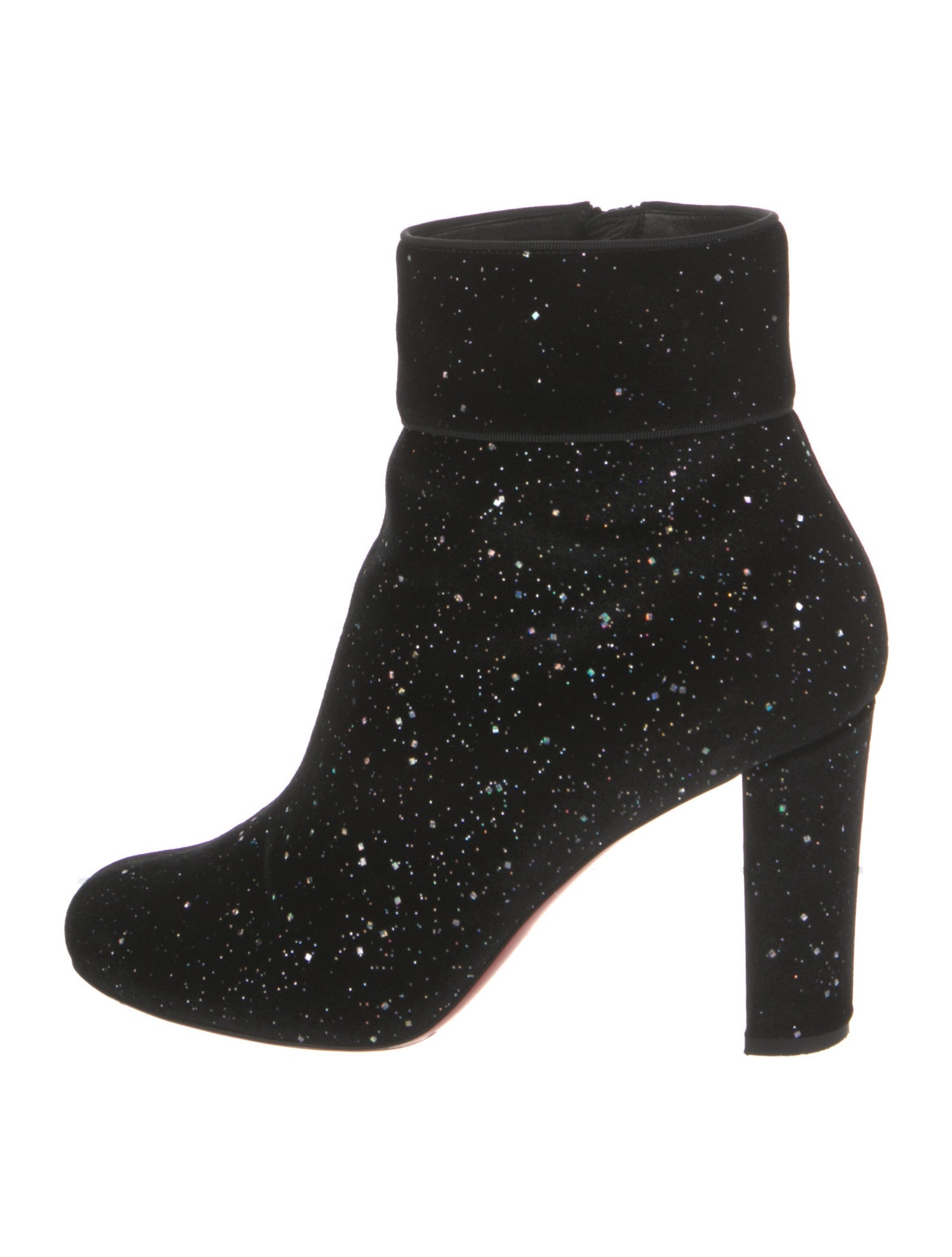 Christian Louboutin Velvet Glitter Accents Boots