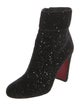 Christian Louboutin Velvet Glitter Accents Boots