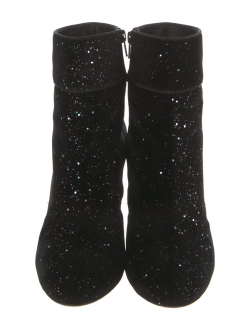 Christian Louboutin Velvet Glitter Accents Boots
