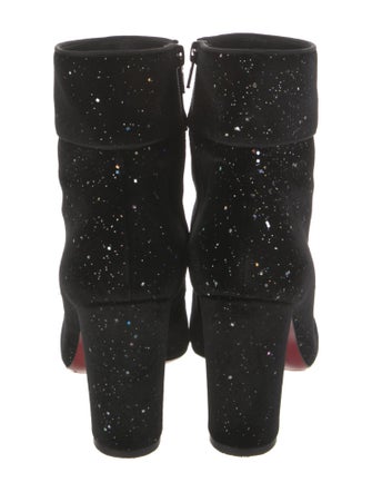 Christian Louboutin Velvet Glitter Accents Boots