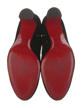 Christian Louboutin Velvet Glitter Accents Boots