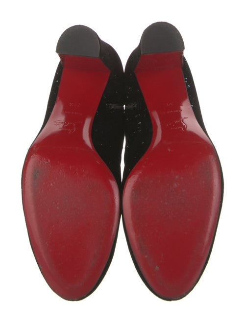 Christian Louboutin Velvet Glitter Accents Boots