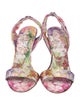 Christian Louboutin Satin Floral Print Slingback Sandals