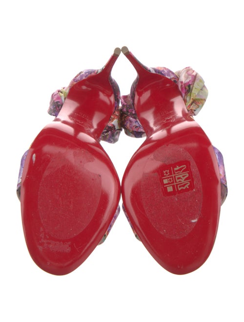 Christian Louboutin Satin Floral Print Slingback Sandals