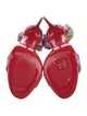 Christian Louboutin Satin Floral Print Slingback Sandals