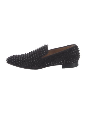 Christian Louboutin Spike Accents Suede Loafers