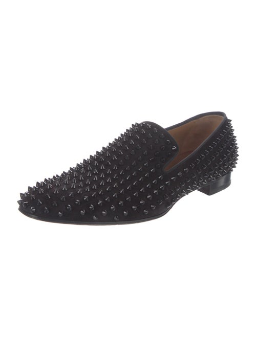 Christian Louboutin Spike Accents Suede Loafers