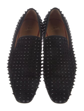 Christian Louboutin Spike Accents Suede Loafers